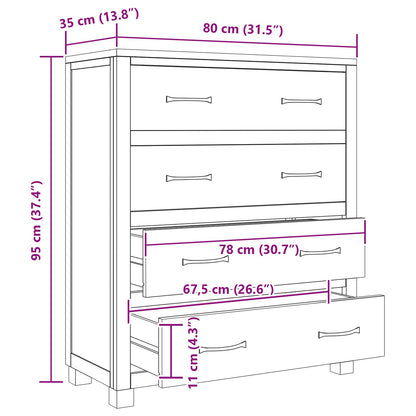 Schrank mit Schubladen mit Speicher Braun Holzwerkstoff