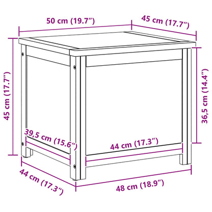 vidaXL Aufbewahrungsbox mit Speicher Natur 50 x 45 x 45 cm