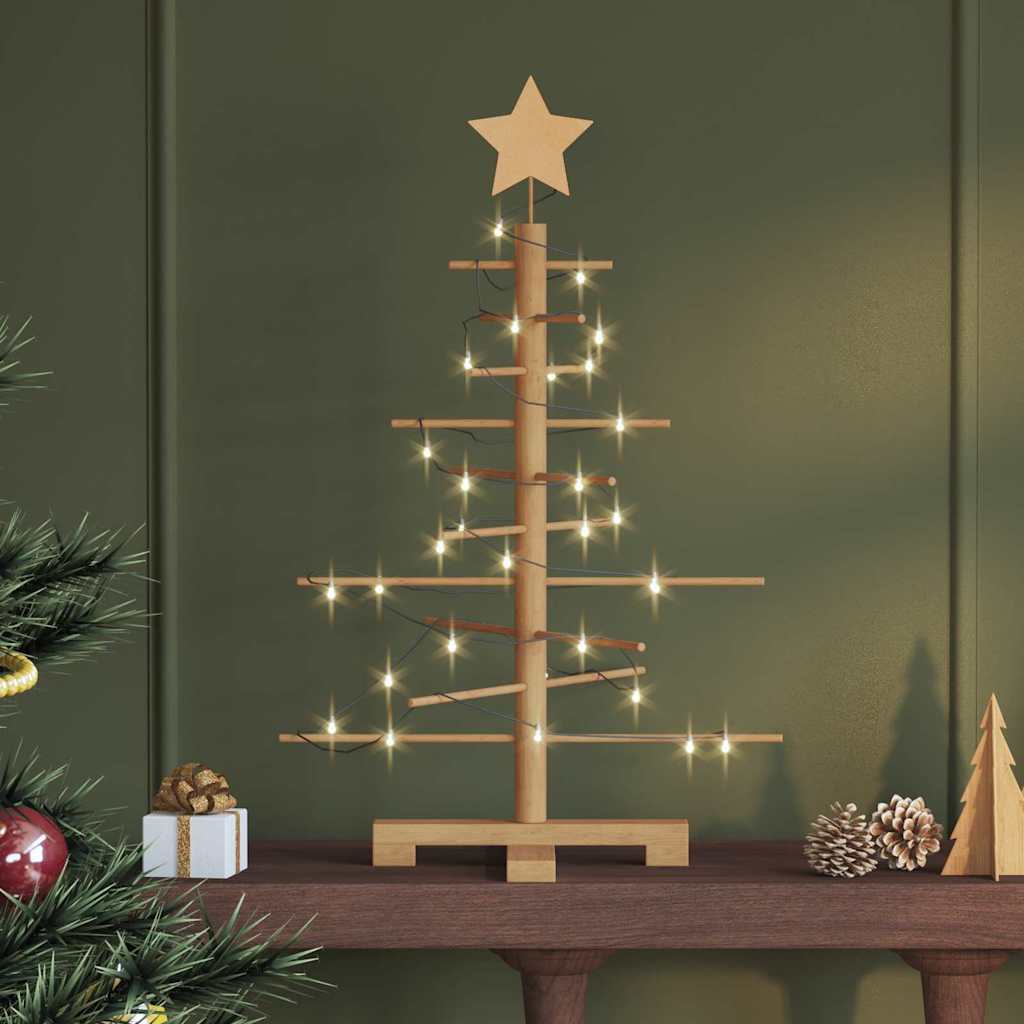 vidaXL Holz Weihnachtsbaum mit Ständer Braun 75 cm Bambus