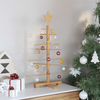 vidaXL Holz Weihnachtsbaum mit Ständer Braun 75 cm Bambus