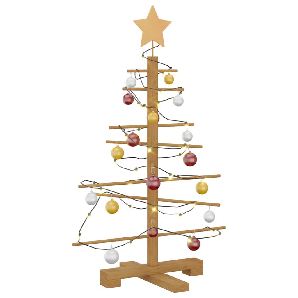 vidaXL Holz Weihnachtsbaum mit Ständer Braun 75 cm Bambus