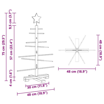 vidaXL Holz Weihnachtsbaum mit Ständer Braun 75 cm Bambus