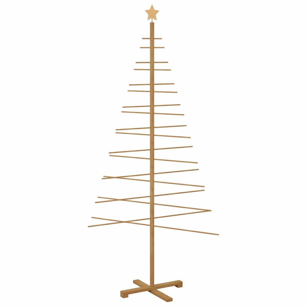vidaXL Holz Weihnachtsbaum mit Ständer Braun 210 cm Bambus