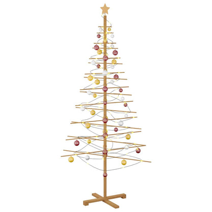 vidaXL Holz Weihnachtsbaum mit Ständer Braun 210 cm Bambus