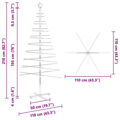 vidaXL Holz Weihnachtsbaum mit Ständer Braun 210 cm Bambus