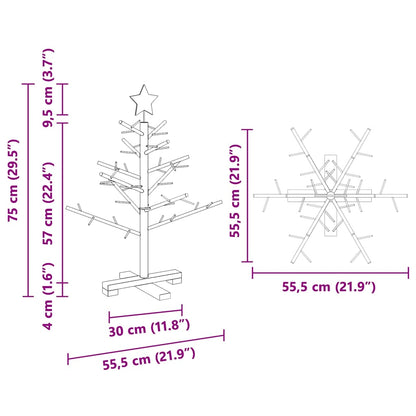 vidaXL Holz Weihnachtsbaum mit Ständer Natur 75 cm Massivholz Kiefer