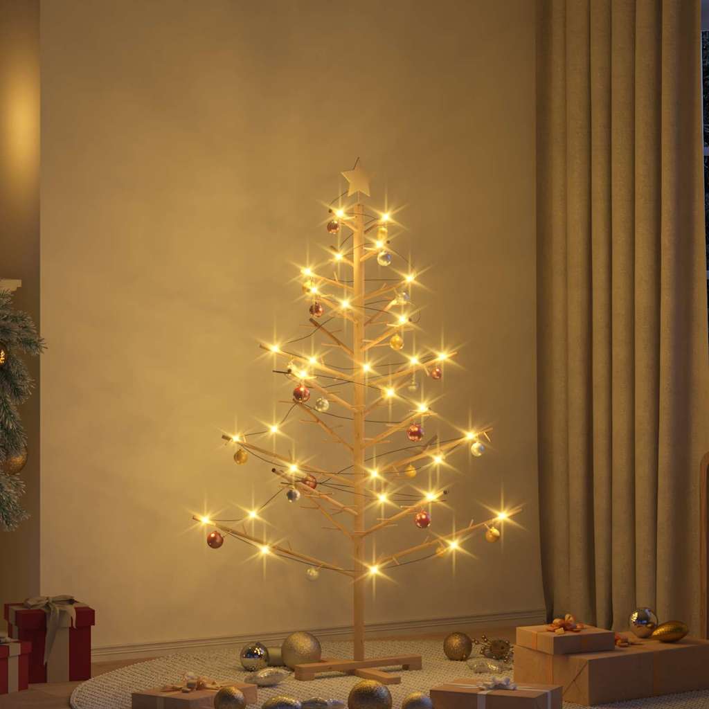 vidaXL Holz Weihnachtsbaum mit Ständer Natur 150 cm Massivholz Kiefer