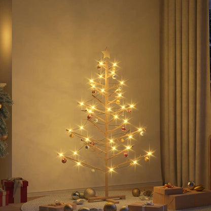 vidaXL Holz Weihnachtsbaum mit Ständer Natur 150 cm Massivholz Kiefer