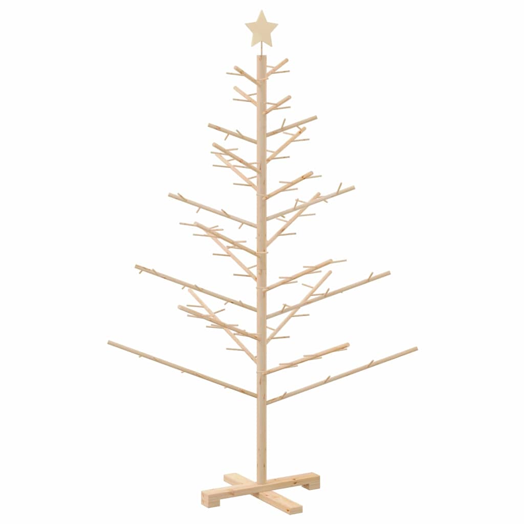 vidaXL Holz Weihnachtsbaum mit Ständer Natur 150 cm Massivholz Kiefer
