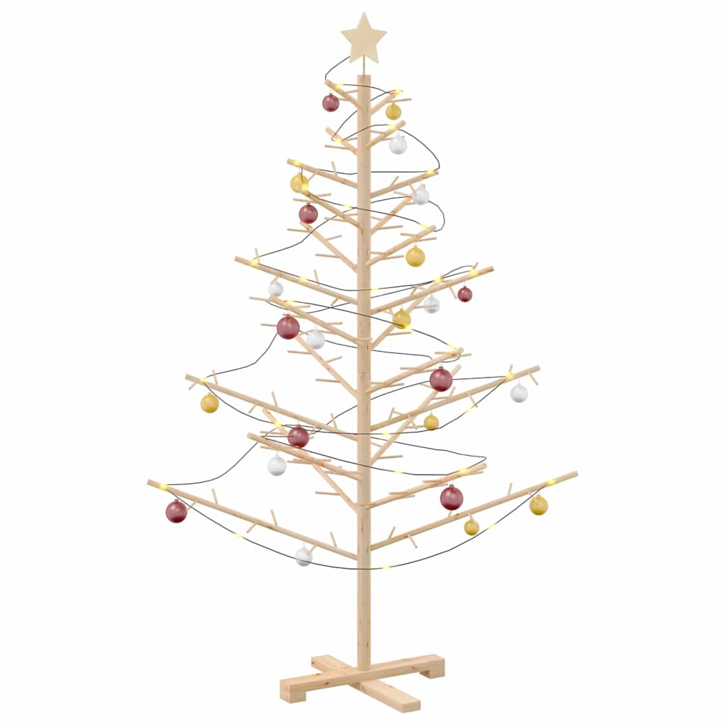 vidaXL Holz Weihnachtsbaum mit Ständer Natur 150 cm Massivholz Kiefer