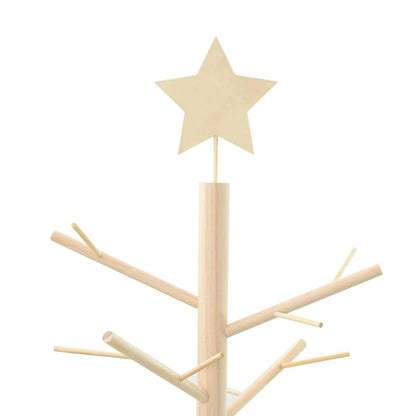 vidaXL Holz Weihnachtsbaum mit Ständer Natur 180 cm Massivholz Kiefer
