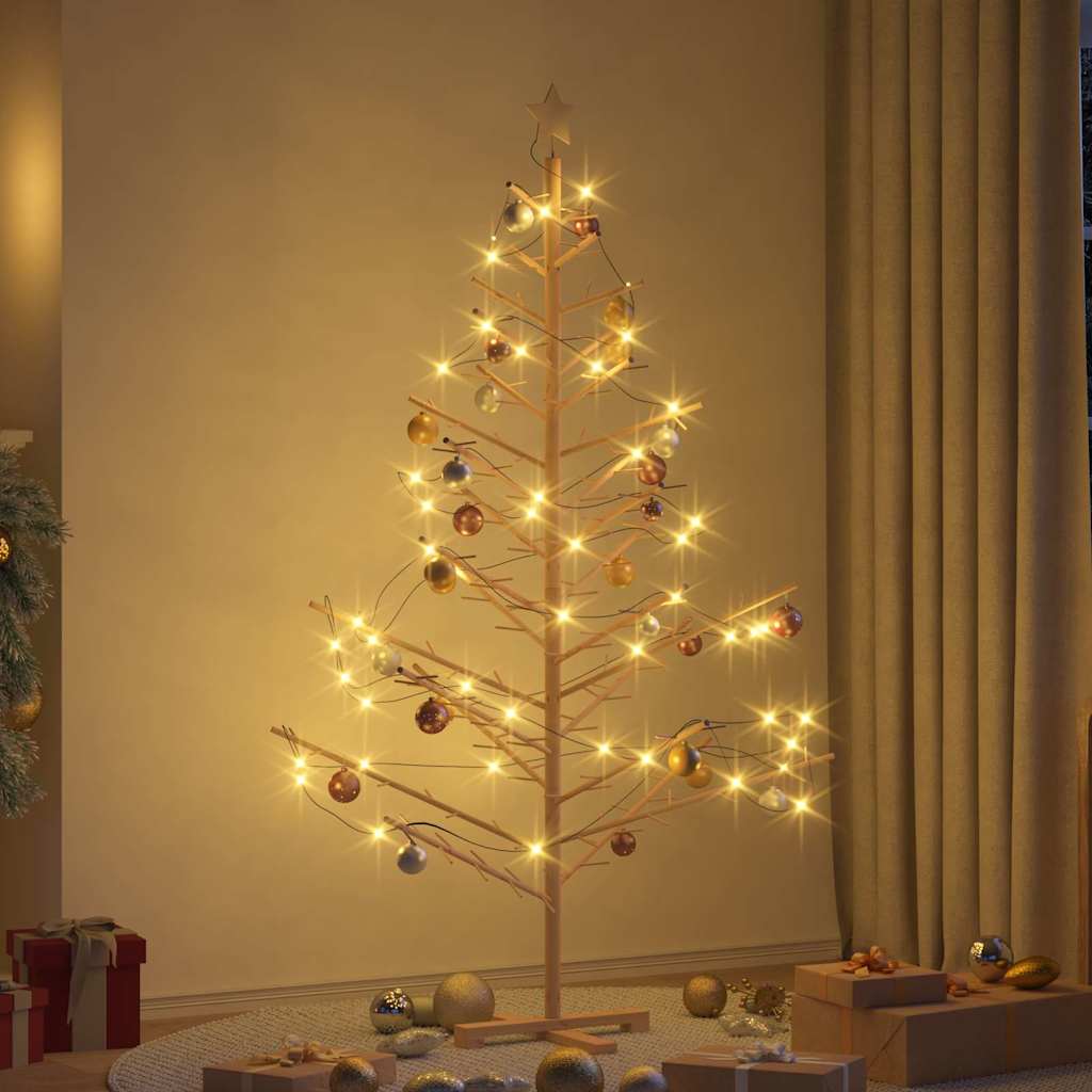 vidaXL Holz Weihnachtsbaum mit Ständer Natur 180 cm Massivholz Kiefer