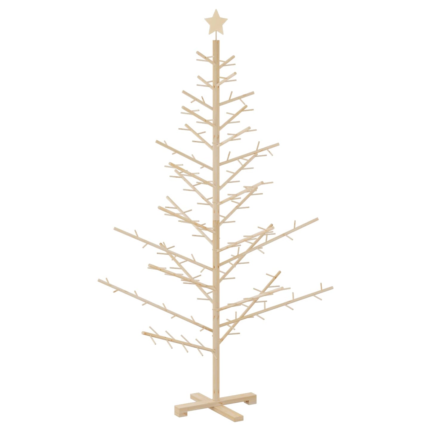 vidaXL Holz Weihnachtsbaum mit Ständer Natur 180 cm Massivholz Kiefer