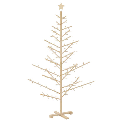 vidaXL Holz Weihnachtsbaum mit Ständer Natur 180 cm Massivholz Kiefer