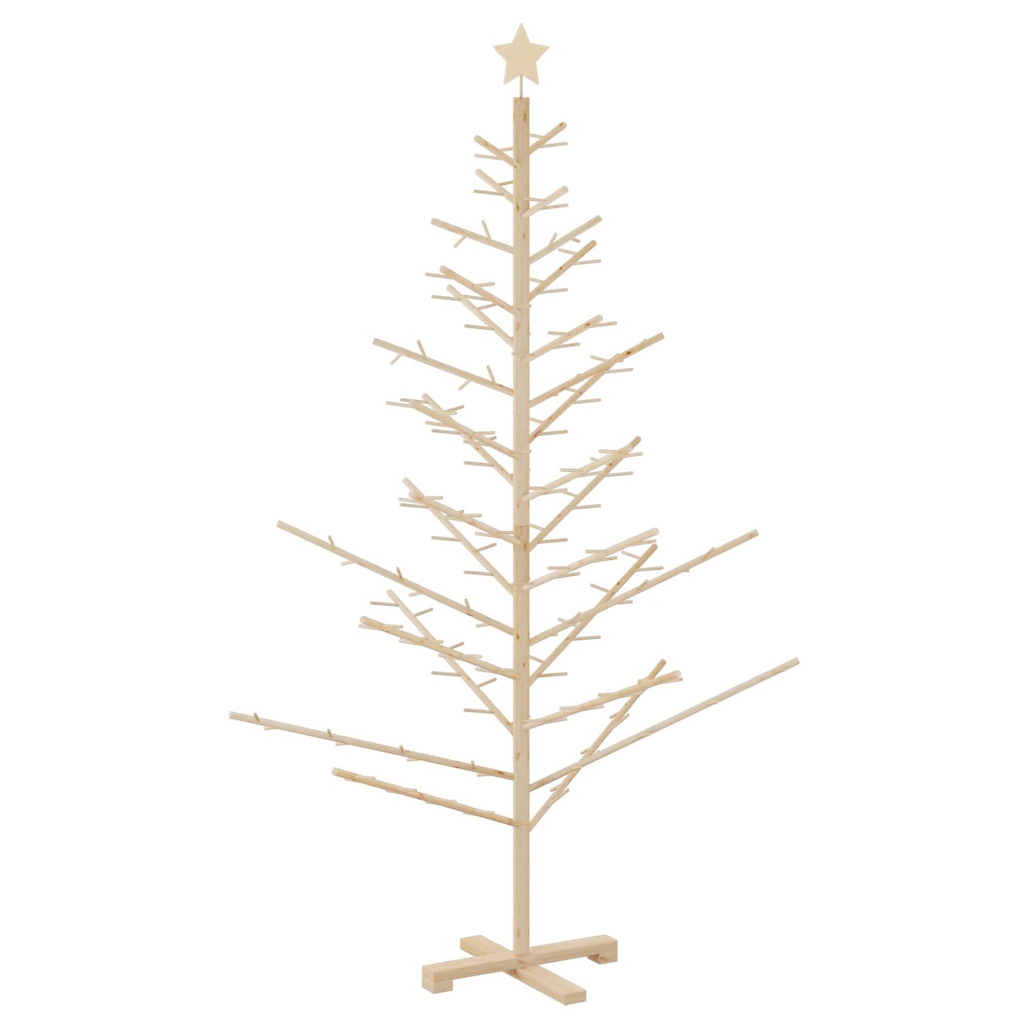 vidaXL Holz Weihnachtsbaum mit Ständer Natur 180 cm Massivholz Kiefer