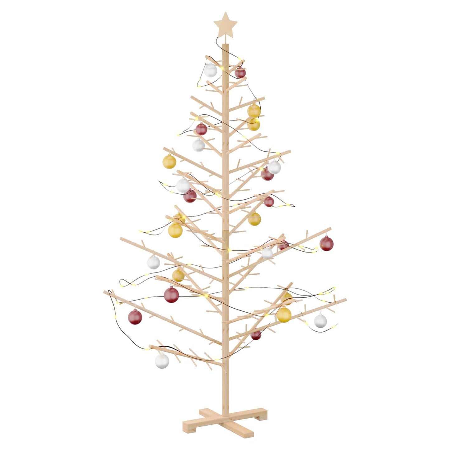 vidaXL Holz Weihnachtsbaum mit Ständer Natur 180 cm Massivholz Kiefer