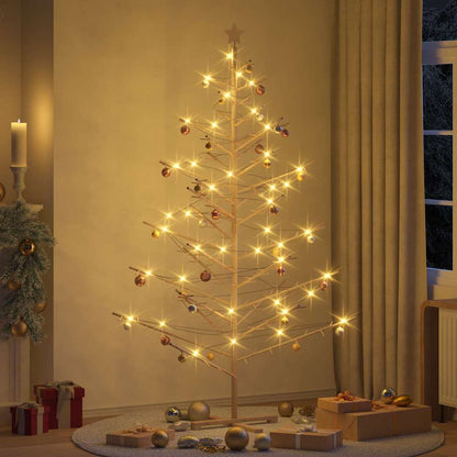 vidaXL Holz Weihnachtsbaum mit Ständer Natur 210 cm Massivholz Kiefer