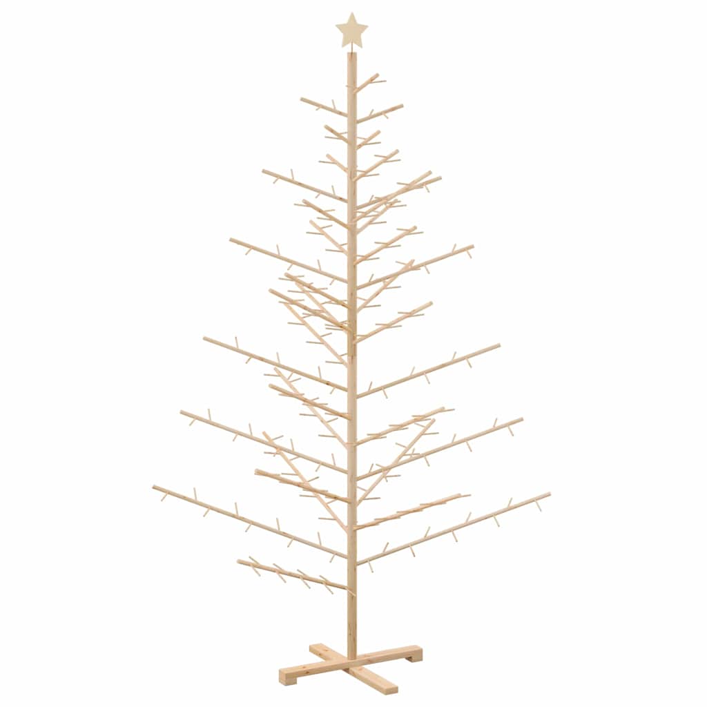 vidaXL Holz Weihnachtsbaum mit Ständer Natur 210 cm Massivholz Kiefer