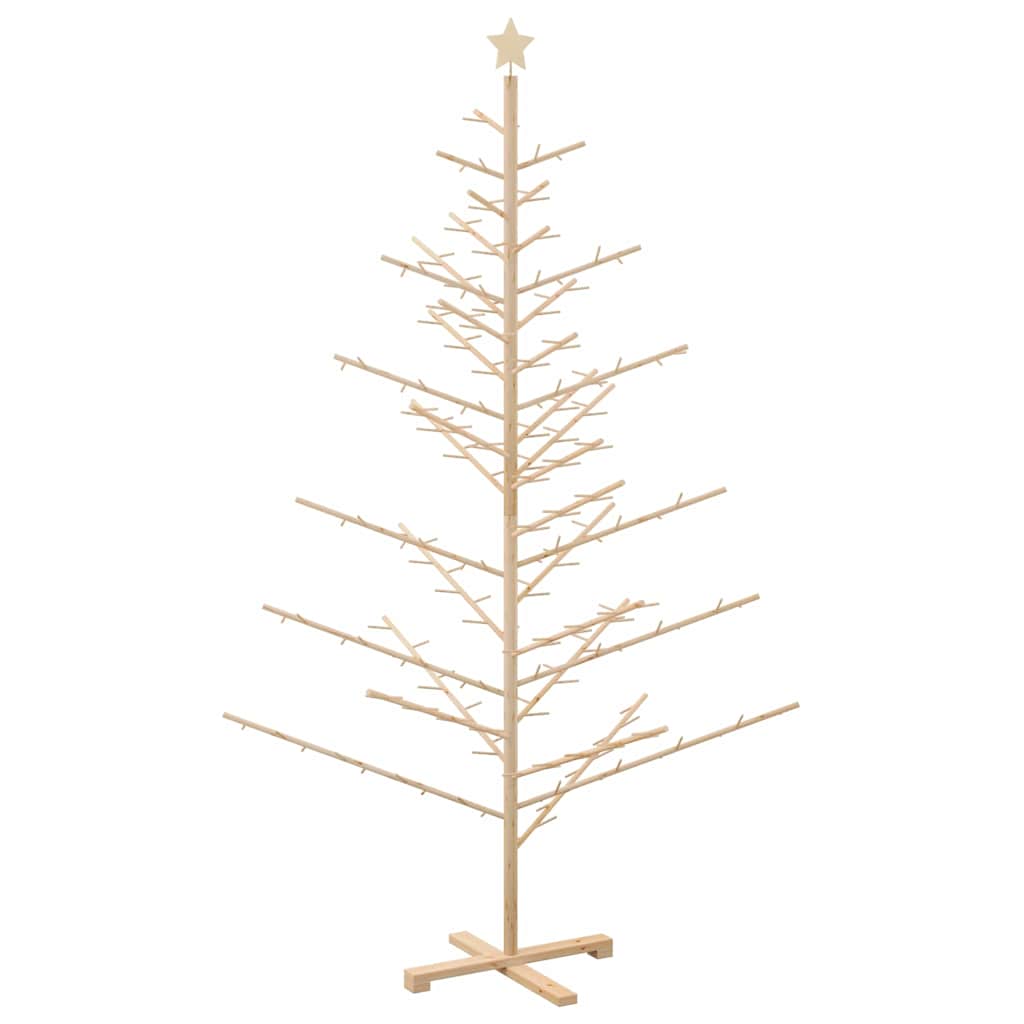 vidaXL Holz Weihnachtsbaum mit Ständer Natur 210 cm Massivholz Kiefer