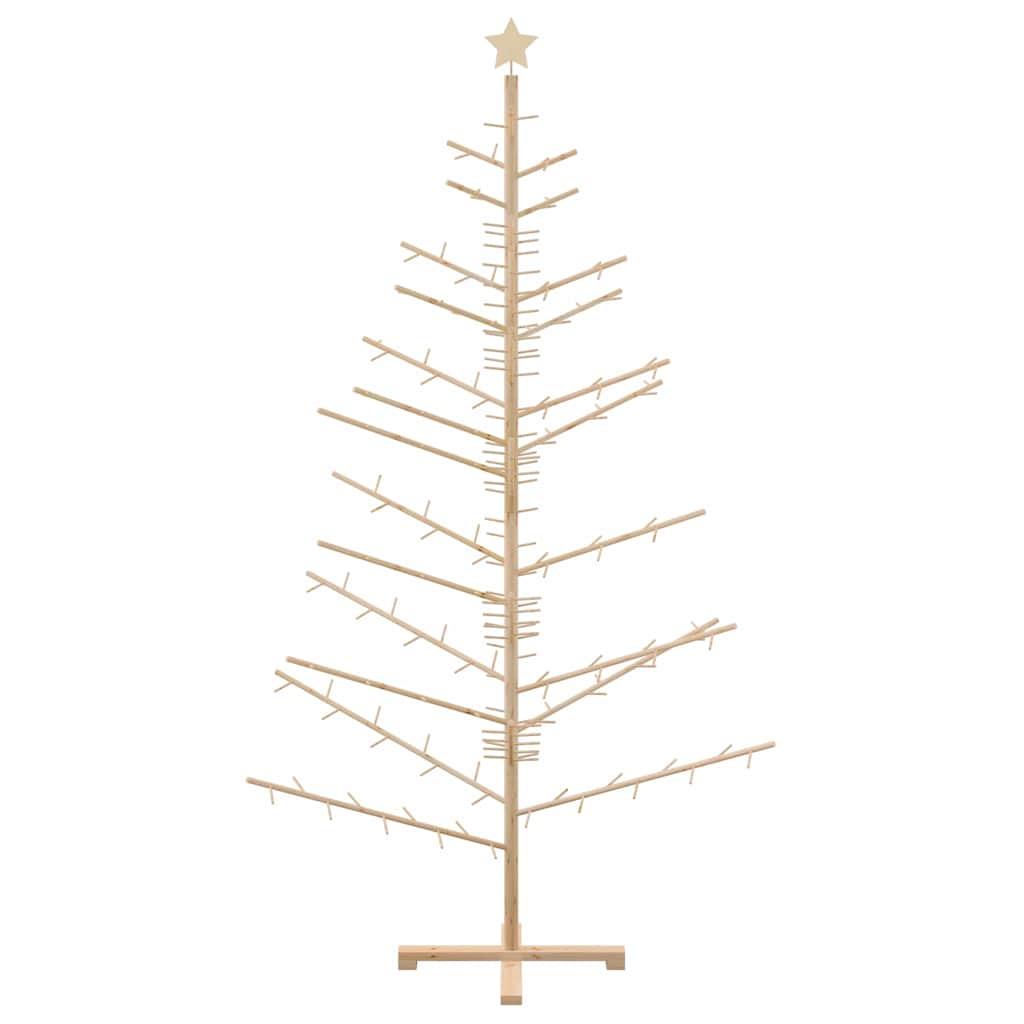 vidaXL Holz Weihnachtsbaum mit Ständer Natur 210 cm Massivholz Kiefer