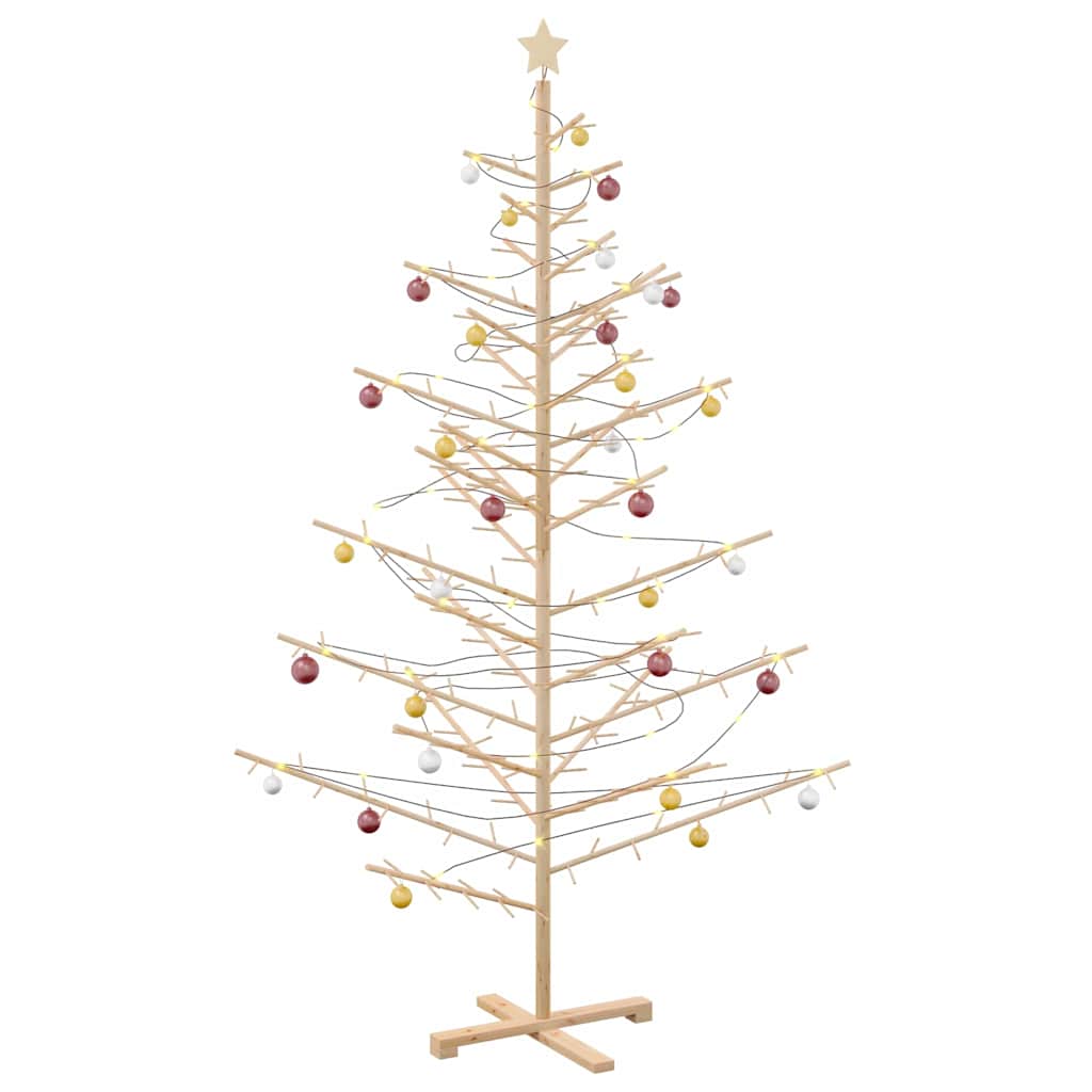 vidaXL Holz Weihnachtsbaum mit Ständer Natur 210 cm Massivholz Kiefer