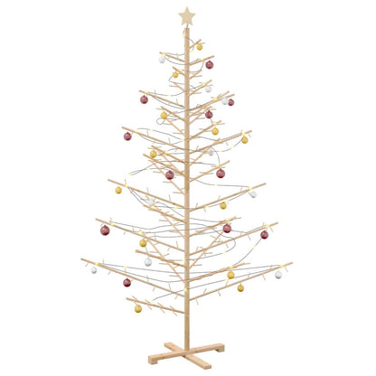 vidaXL Holz Weihnachtsbaum mit Ständer Natur 210 cm Massivholz Kiefer