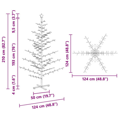 vidaXL Holz Weihnachtsbaum mit Ständer Natur 210 cm Massivholz Kiefer