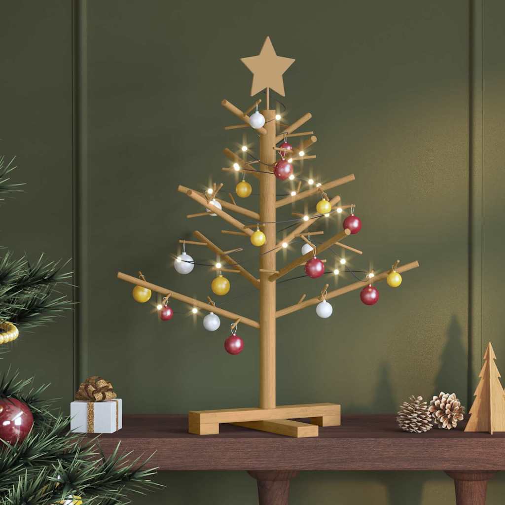 vidaXL Holz Weihnachtsbaum mit Ständer Braun 75 cm Massivholz Kiefer