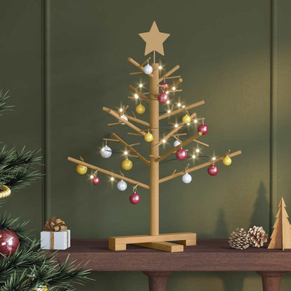 vidaXL Holz Weihnachtsbaum mit Ständer Braun 75 cm Massivholz Kiefer
