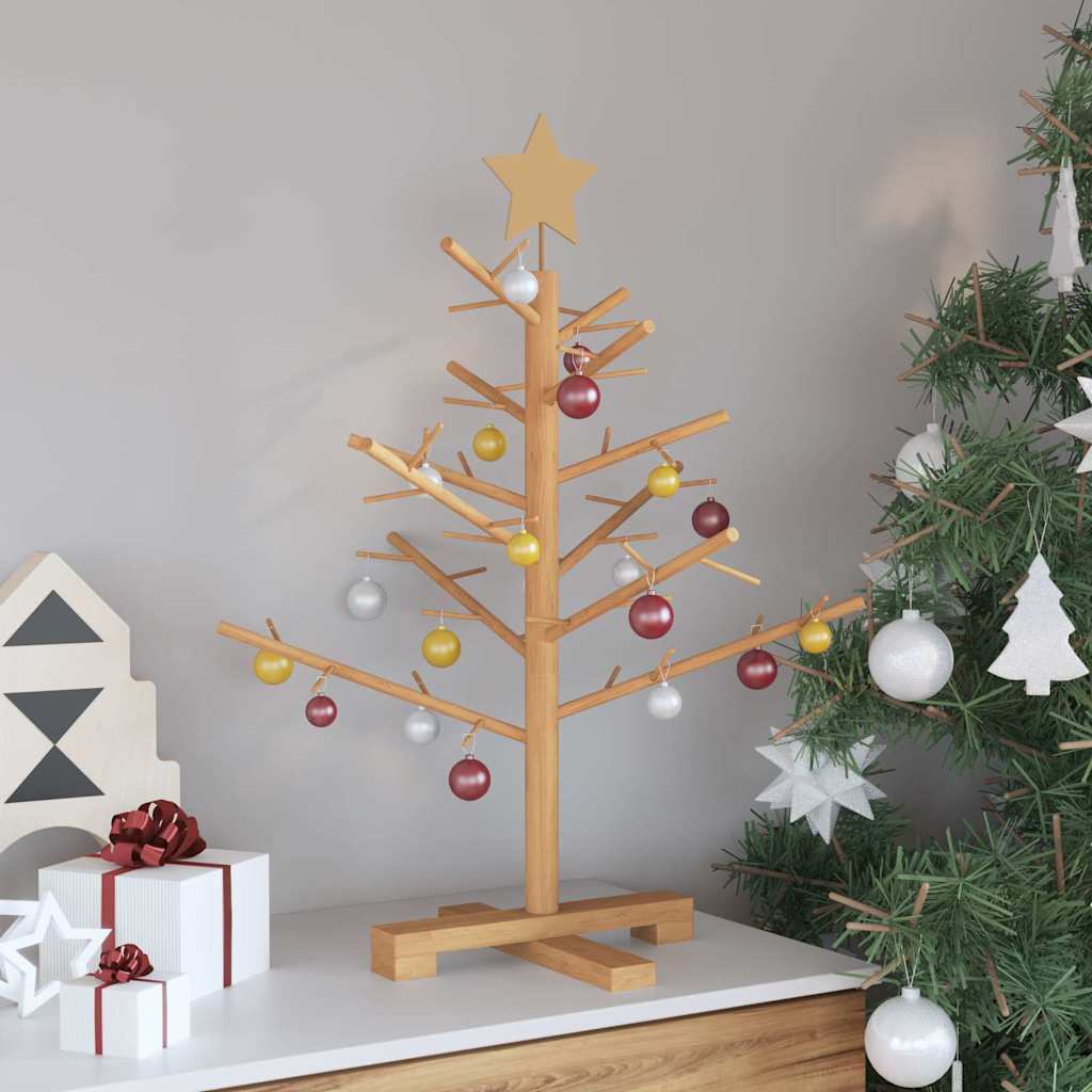 vidaXL Holz Weihnachtsbaum mit Ständer Braun 75 cm Massivholz Kiefer