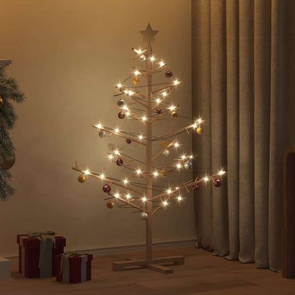 vidaXL Holz Weihnachtsbaum mit Ständer Braun 125 cm Massivholz Kiefer