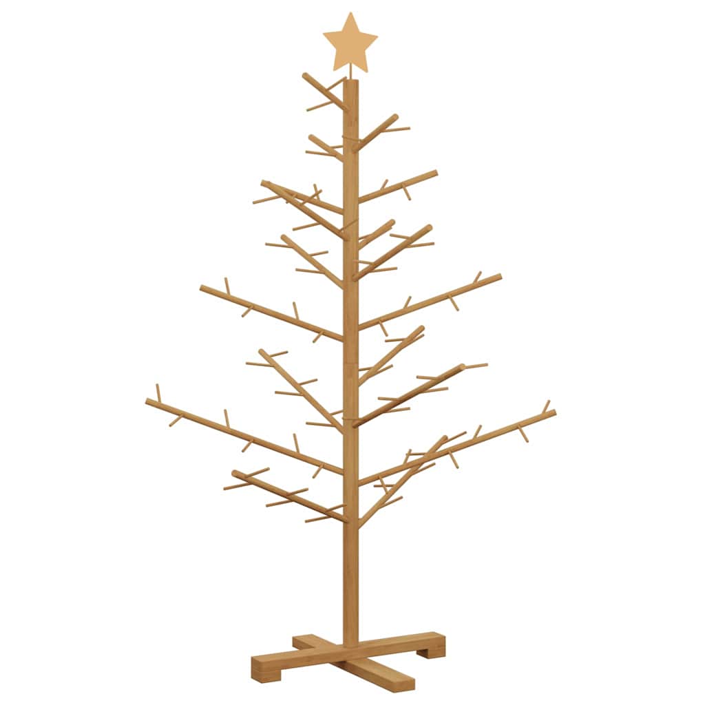 vidaXL Holz Weihnachtsbaum mit Ständer Braun 125 cm Massivholz Kiefer