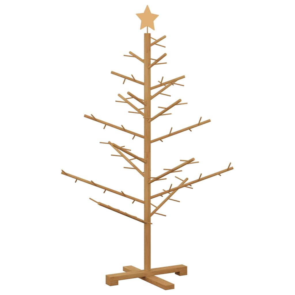 vidaXL Holz Weihnachtsbaum mit Ständer Braun 125 cm Massivholz Kiefer