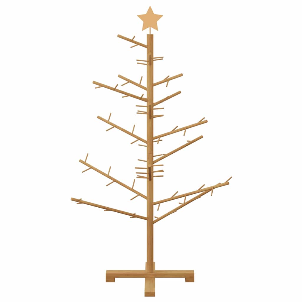 vidaXL Holz Weihnachtsbaum mit Ständer Braun 125 cm Massivholz Kiefer
