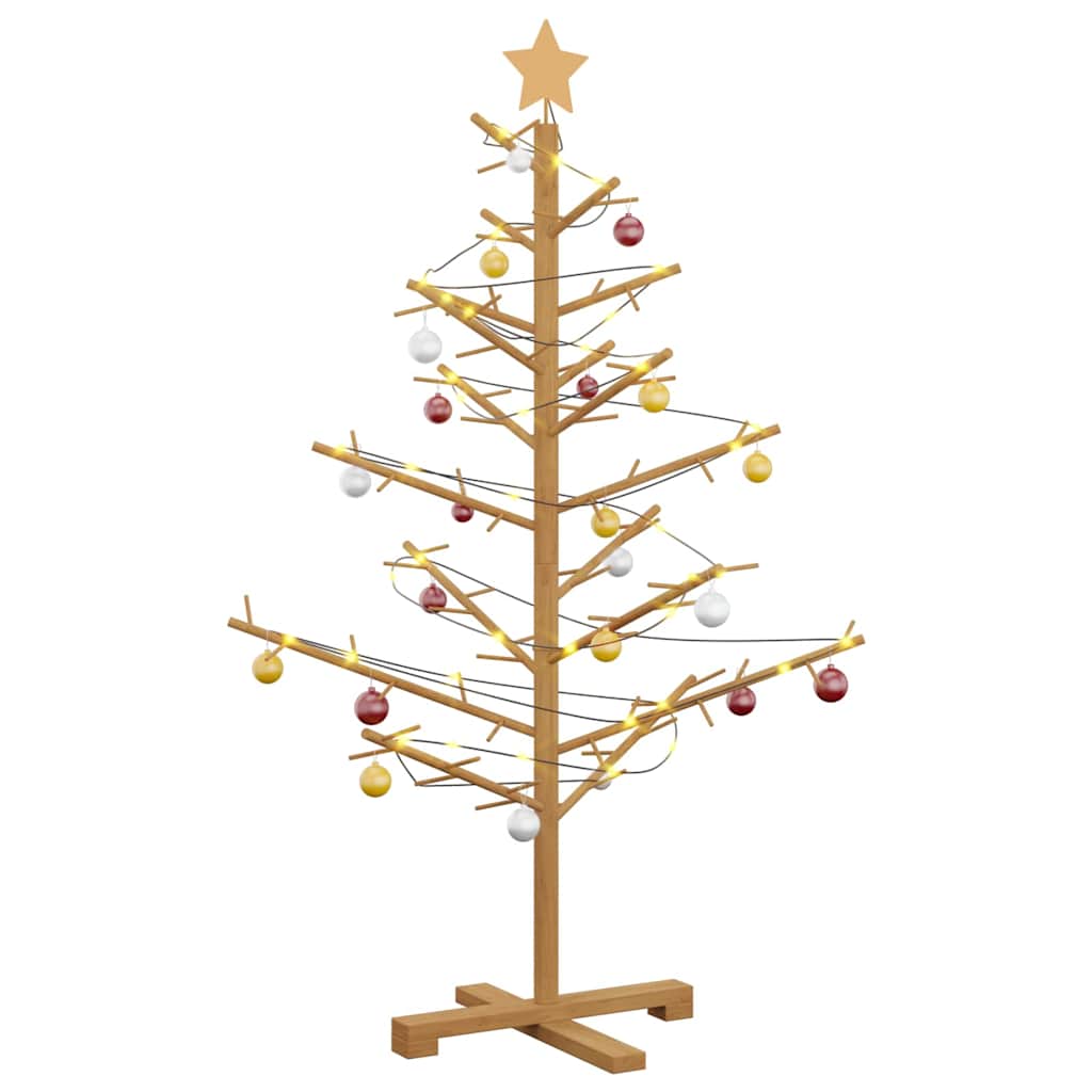 vidaXL Holz Weihnachtsbaum mit Ständer Braun 125 cm Massivholz Kiefer