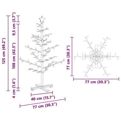 vidaXL Holz Weihnachtsbaum mit Ständer Braun 125 cm Massivholz Kiefer