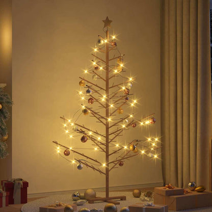 vidaXL Holz Weihnachtsbaum mit Ständer Braun 180 cm Massivholz Kiefer
