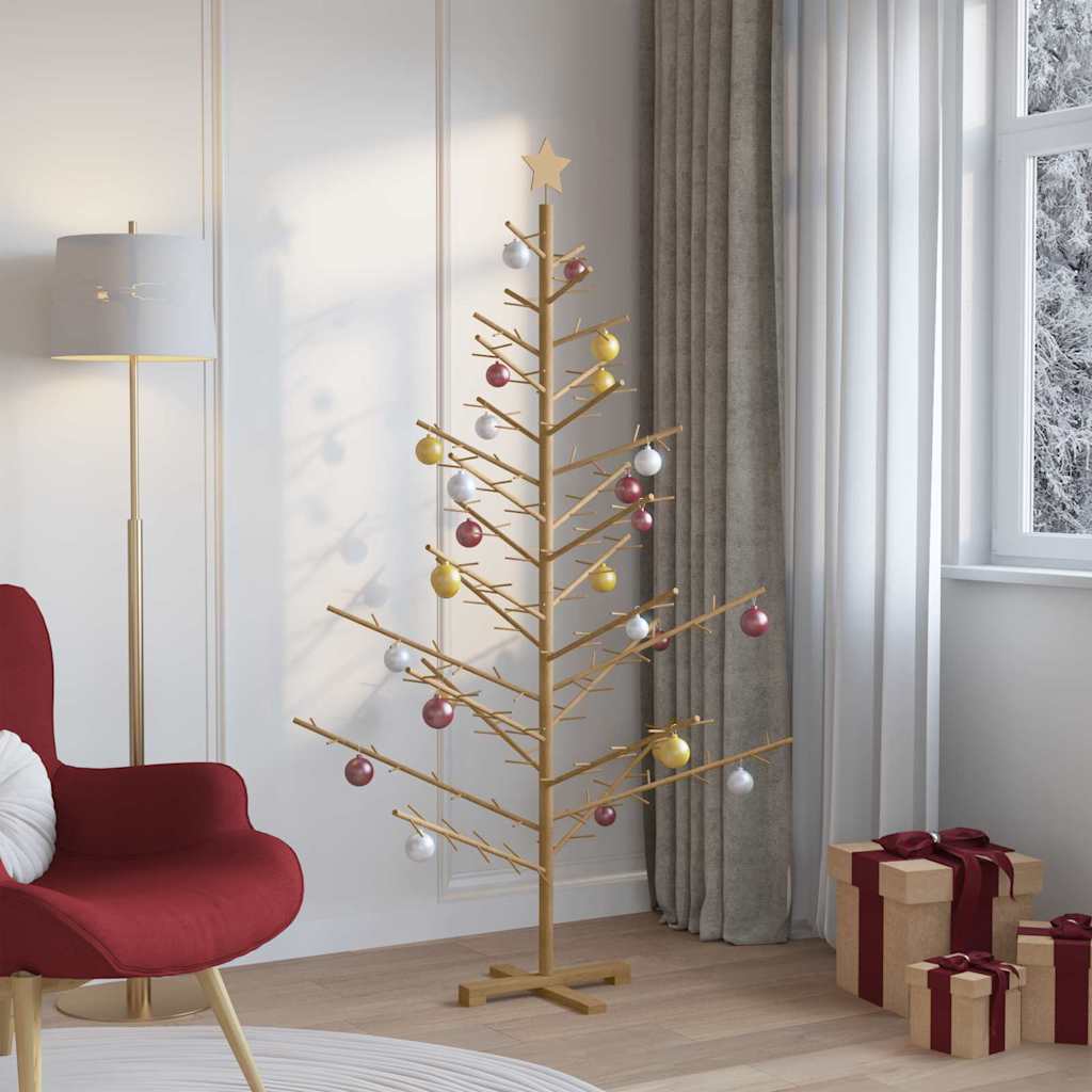 vidaXL Holz Weihnachtsbaum mit Ständer Braun 180 cm Massivholz Kiefer