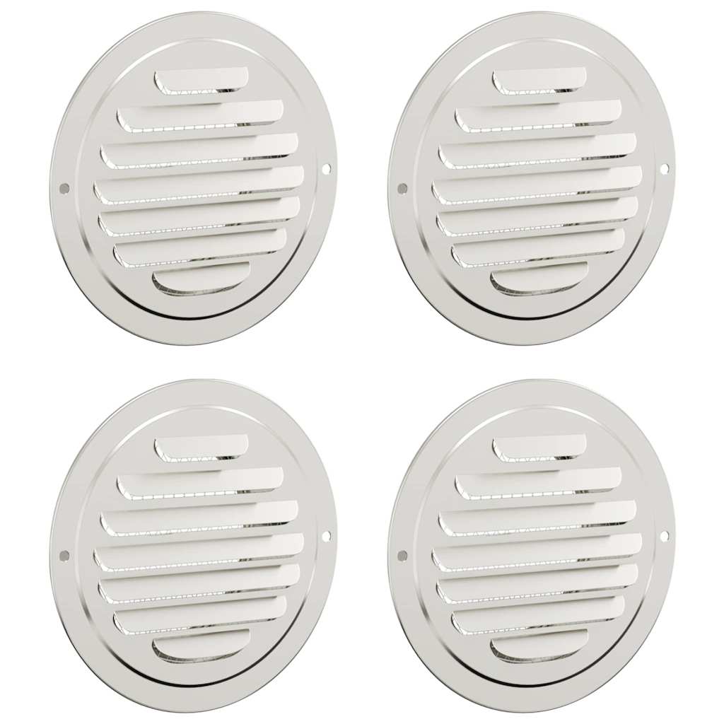 Lüftungsgitter 4 pcs Silber 100 mm Edelstahl