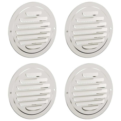 Lüftungsgitter 4 pcs Silber 100 mm Edelstahl