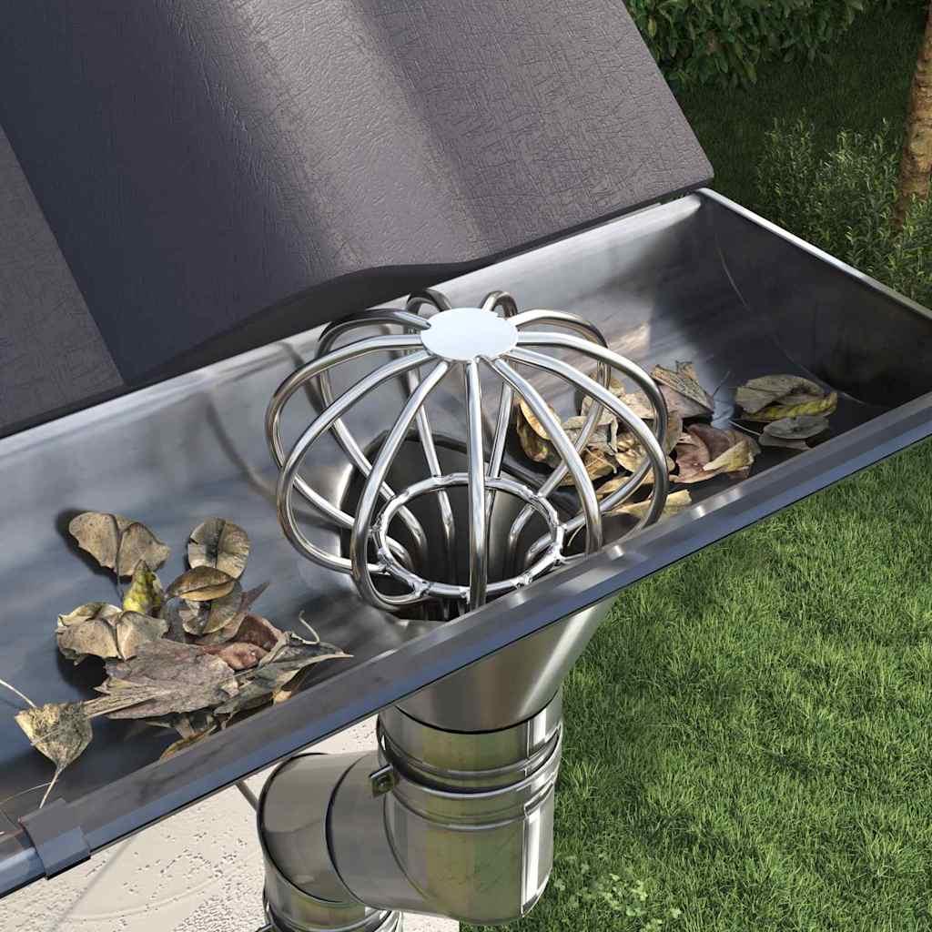 Dachrinnenblattschutz 2 pcs Silber 50 mm Edelstahl