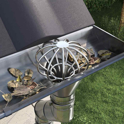 Dachrinnenblattschutz 2 pcs Silber 50 mm Edelstahl