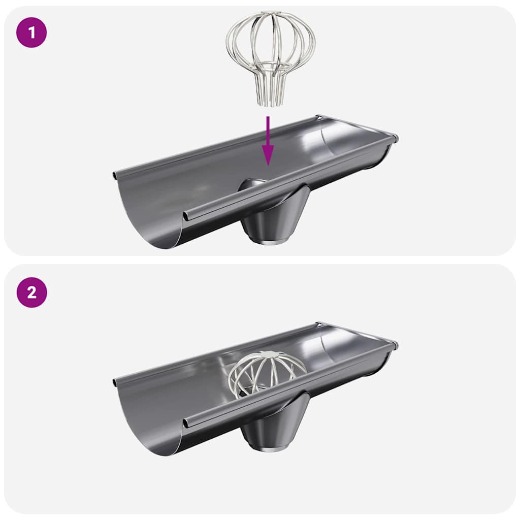 Dachrinnenblattschutz 2 pcs Silber 50 mm Edelstahl