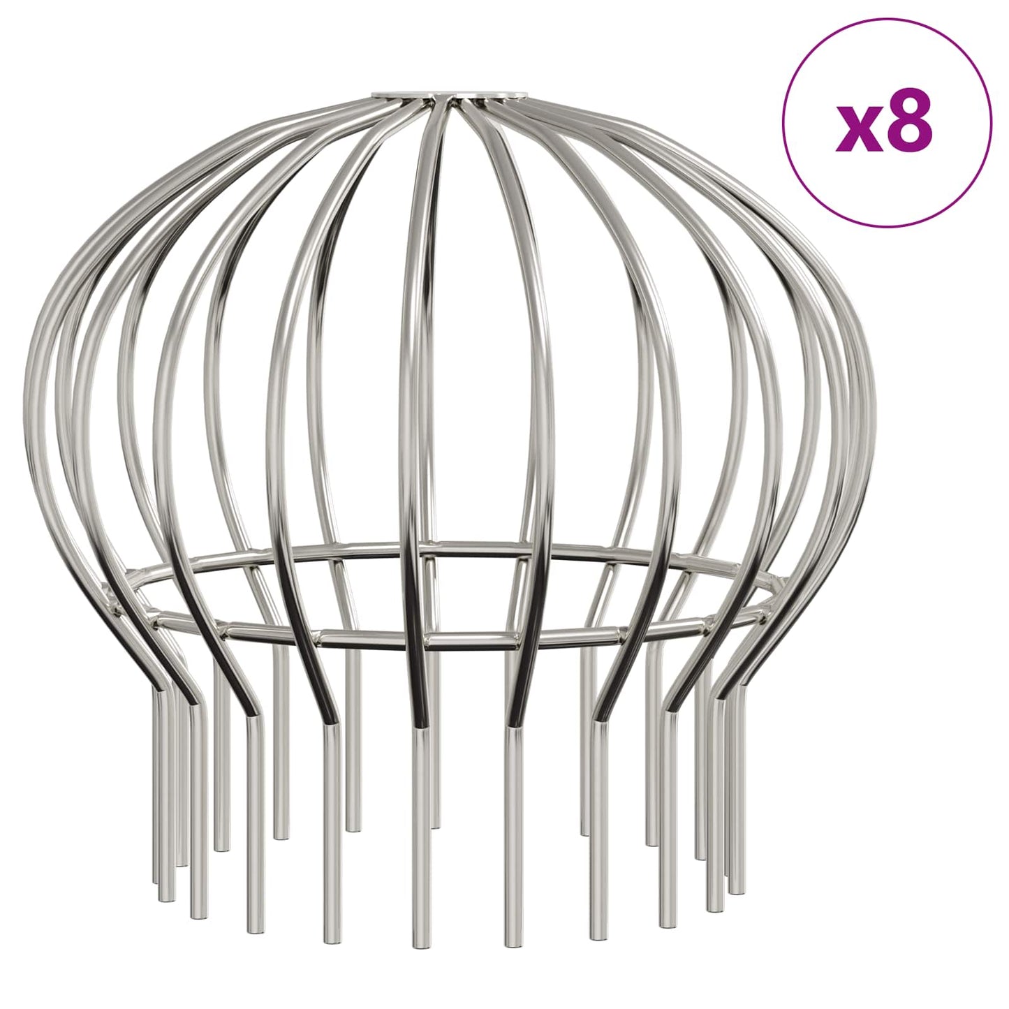 Dachrinnenblattschutz 8 pcs Silber 200 mm Edelstahl