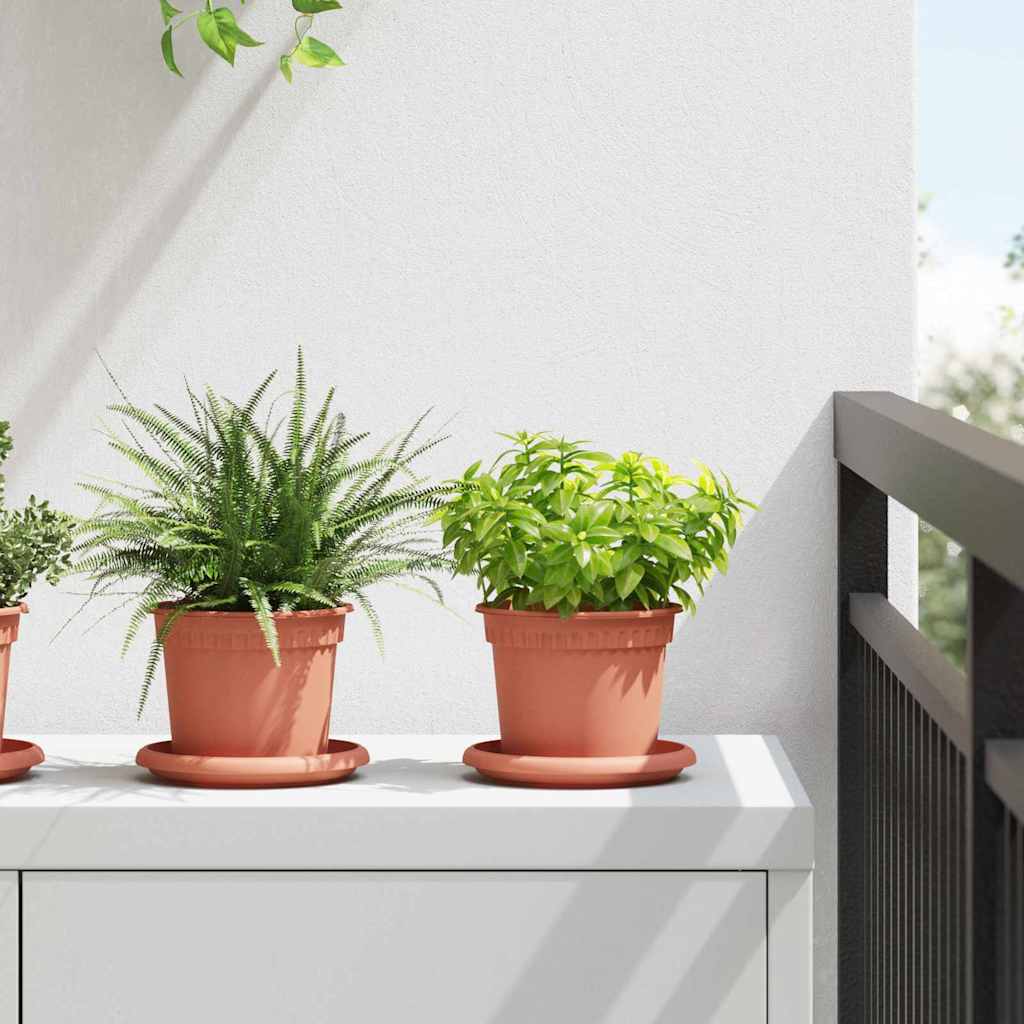 vidaXL Runder Blumentopf 6 pcs Ziegelrot Ø 12,5 x 10 cm Kunststoff