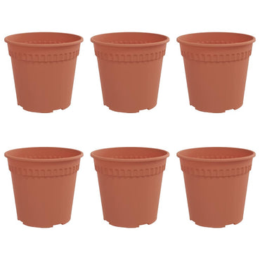 vidaXL Runder Blumentopf 6 pcs Ziegelrot Ø 19 x 16 cm Kunststoff