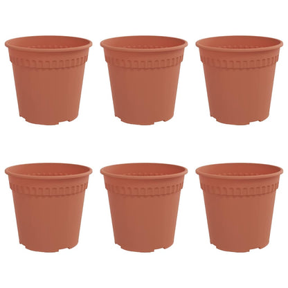 vidaXL Runder Blumentopf 6 pcs Ziegelrot Ø 19 x 16 cm Kunststoff