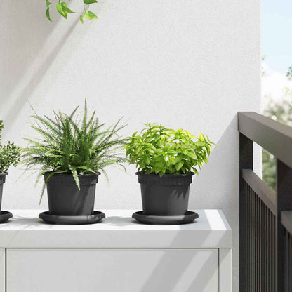 vidaXL Runder Blumentopf 6 pcs Schwarz Ø 12,5 x 10 cm Kunststoff