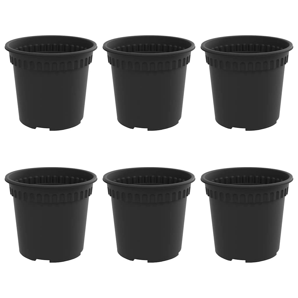 Runder Blumentopf 6 pcs Schwarz Ø 15 x 12 cm Kunststoff