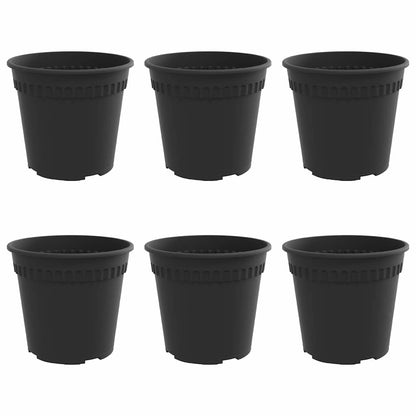 vidaXL Runder Blumentopf 6 pcs Schwarz Ø 17 x 14 cm Kunststoff